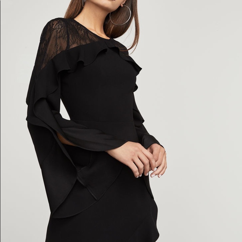 NWOT Black BCBG Maxazria Delaney Lace Inset Dress! - Picture 2 of 8